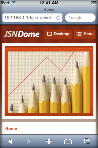 Mobile optimized presentation (screenshot made by iPhone)